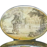 George I Sterling Silver Carved Mother of Pearl Novelty Monk Snuff Box Antique