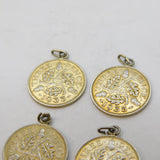 George V Set of Four .500 Silver Gilded Threepence Coins Antique 1935