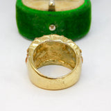Sterling Silver Gilt Topaz Coloured Crystal Dress Ring Vintage c1970 Size P