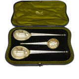Edwardian Boxed Sterling Silver Dessert Serving Set Antique 1903 London