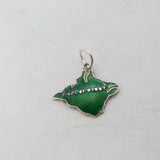 Sterling Silver Enamel Isle of Wight Charm Pendant Vintage c1970