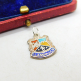 Sterling Silver & Enamel Llangollen Wales Charm Pendant Vintage c1970