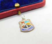 Sterling Silver & Enamel Llangollen Wales Charm Pendant Vintage c1970