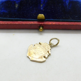 Sterling Silver Mexican Coin Cut Out Crest Charm Pendant Antique c1940
