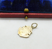 Sterling Silver Mexican Coin Cut Out Crest Charm Pendant Antique c1940