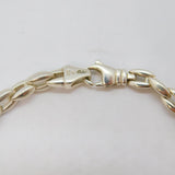 Sterling Silver Brushed & Polished Chunky Cable Link Bracelet Modern c1990