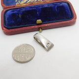 Sterling Silver Diamond Drop Charm Pendant Vintage c1970