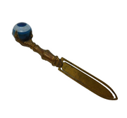 20th Century Gilt Metal & Blue Geode Set Eagle Claw Bookmark Antique