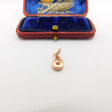 Rose Gold On Sterling Silver Diamond Paste Drop Charm Pendant Vintage c1970