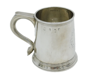 George I Britannia Silver Heraldic Christening Mug Tankard Antique 1717 London