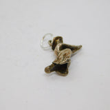 Sterling Silver Witch On Broomstick Charm Pendant Vintage c1970