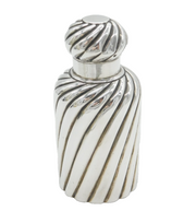 Victorian Large Sterling Silver Fluted Pattern Scent Bottle Antique 1890