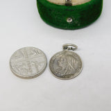 Victorian Sterling Silver Threepence 'HMH' Engraved Love Token Charm Antique