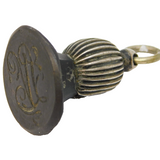 William IV Gun Metal Fluted Monogram Engraved Fob Seal Antique c1830