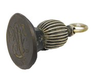 William IV Gun Metal Fluted Monogram Engraved Fob Seal Antique c1830