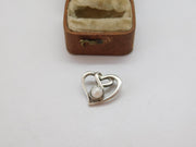 Sterling Silver Celtic Heart Drop Charm Pendant Vintage c1970