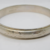 Sterling Silver Floral Pattern Cuff Bangle Bracelet Vintage 1972 Birmingham