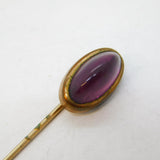 Victorian Gilt Metal Cabochon Cut Stick Pin Antique c1880s