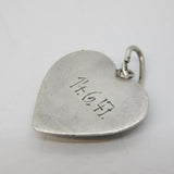 Sterling Silver Heart Form 'Rita' Sweetheart Pendant Antique 1947 Art Deco