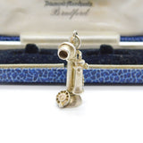 Sterling Silver Victorian Candlestick Phone Charm Pendant Vintage c1970