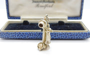 Sterling Silver Victorian Candlestick Phone Charm Pendant Vintage c1970