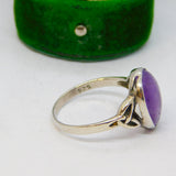 Sterling Silver Amethyst Celtic Style Ring Vintage c1970 Size R 1/2
