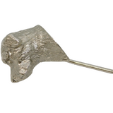 Silver Plated Terrier Dog Form Stick Pin Vintage c1970