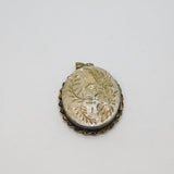 Sterling Silver Victorian Style Floral Design Double Locket Pendant Vintage 1976