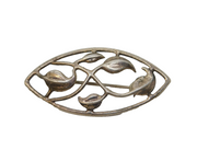 Sterling Silver Floral Pattern Brooch Pin Vintage c1970s
