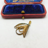 Gold Metal Filigree Wings Charm Pendant Vintage c1970
