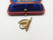 Gold Metal Filigree Wings Charm Pendant Vintage c1970