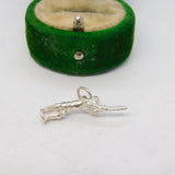 Sterling Silver Cricket Batsman Charm Pendant Vintage c1970
