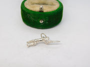 Sterling Silver Cricket Batsman Charm Pendant Vintage c1970