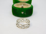 Sterling Silver Celtic Wave Style Open Band Ring Vintage c1970 Size N 1/2