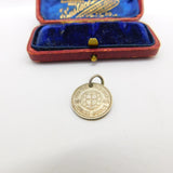 Sterling Silver George VI Threepence Coin Charm Pendant Vintage 1941