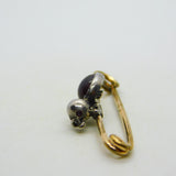 Victorian 9ct Gold & Silver Garnet Set Flea Insect Brooch Antique c1890