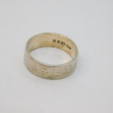 Sterling Silver Textured Wide Band Studio Style Ring Vintage c1970 Size N