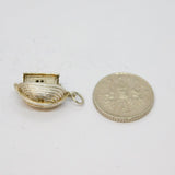 Sterling Silver Opening Ark With Animals Inside Charm Pendant Vintage c1970