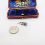 Sterling Silver Enamel Dutch Clog Charm Pendant Vintage c1970