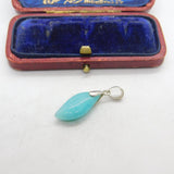 Sterling Silver and Blue Glass Charm Pendant Vintage c1970