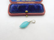 Sterling Silver and Blue Glass Charm Pendant Vintage c1970