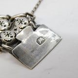 Early-Victorian Sterling Silver Floral Chain Link Bracelet Antique c1840s