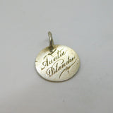 Victorian Sterling Silver 'Auntie Blanche' Love Token Charm Antique c1880