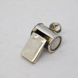 Sterling Silver Small Whistle Form Charm Pendant Vintage c1970