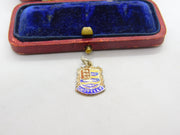 Sterling Silver and Enamel Clovelly Travel Shield Charm Pendant Vintage c1970