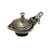 Sterling Silver Genie in the Lamp Charm Pendant Vintage c1970