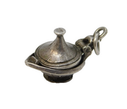 Sterling Silver Genie in the Lamp Charm Pendant Vintage c1970