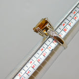 Sterling Silver Large Topaz & Spinel Set Dress Ring Vintage c1970 Size N 1/2