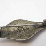 Arts & Crafts Liberty & Co Planished Peweter & Ruskin Ceramic Brooch Antique