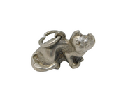 Sterling Silver Cat or Kitten Charm Pendant Vintage c1970